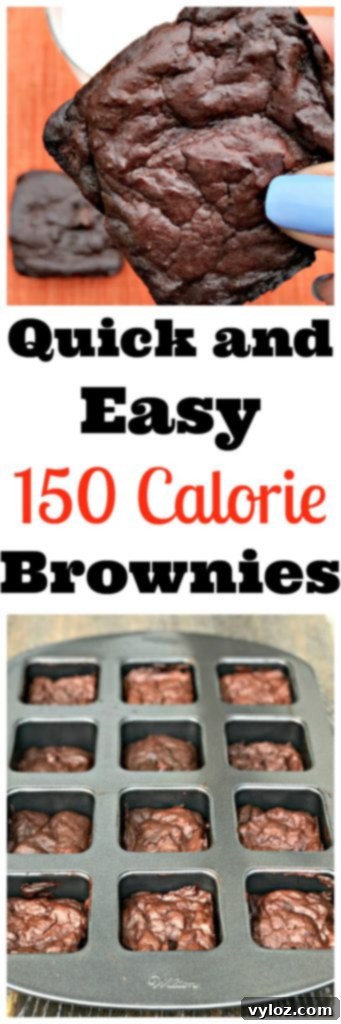Close-up of fudgy 150 cal low calorie healthy brownies