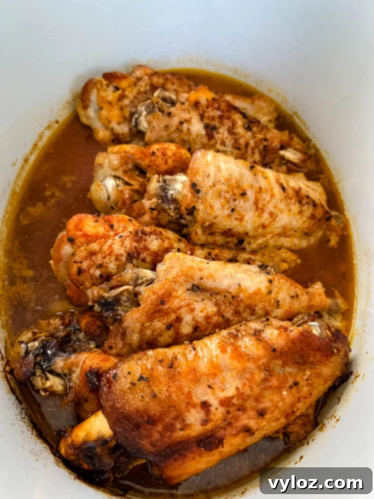 turkey wings in a Crockpot slow cooker