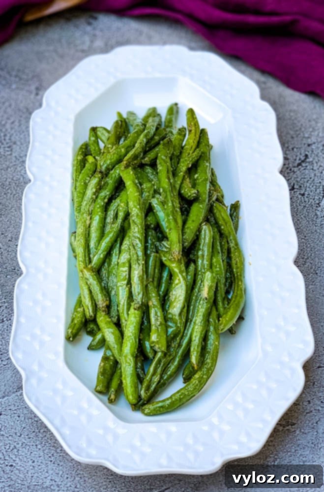 Air Fryer Garlic Roasted Green Beans
