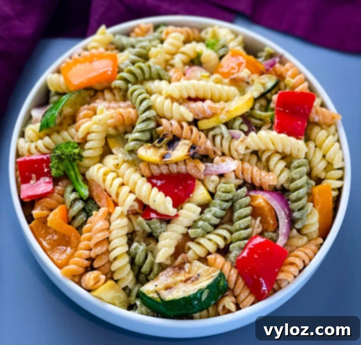 The 20 Easiest & Most Delicious Sides for Steak Night 9 Rotini Vegetable Pasta Salad