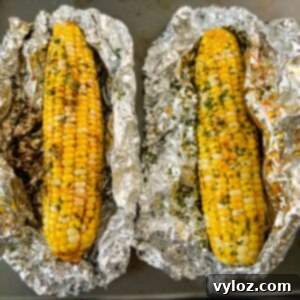 baked oven roasted corn on the cob in foil