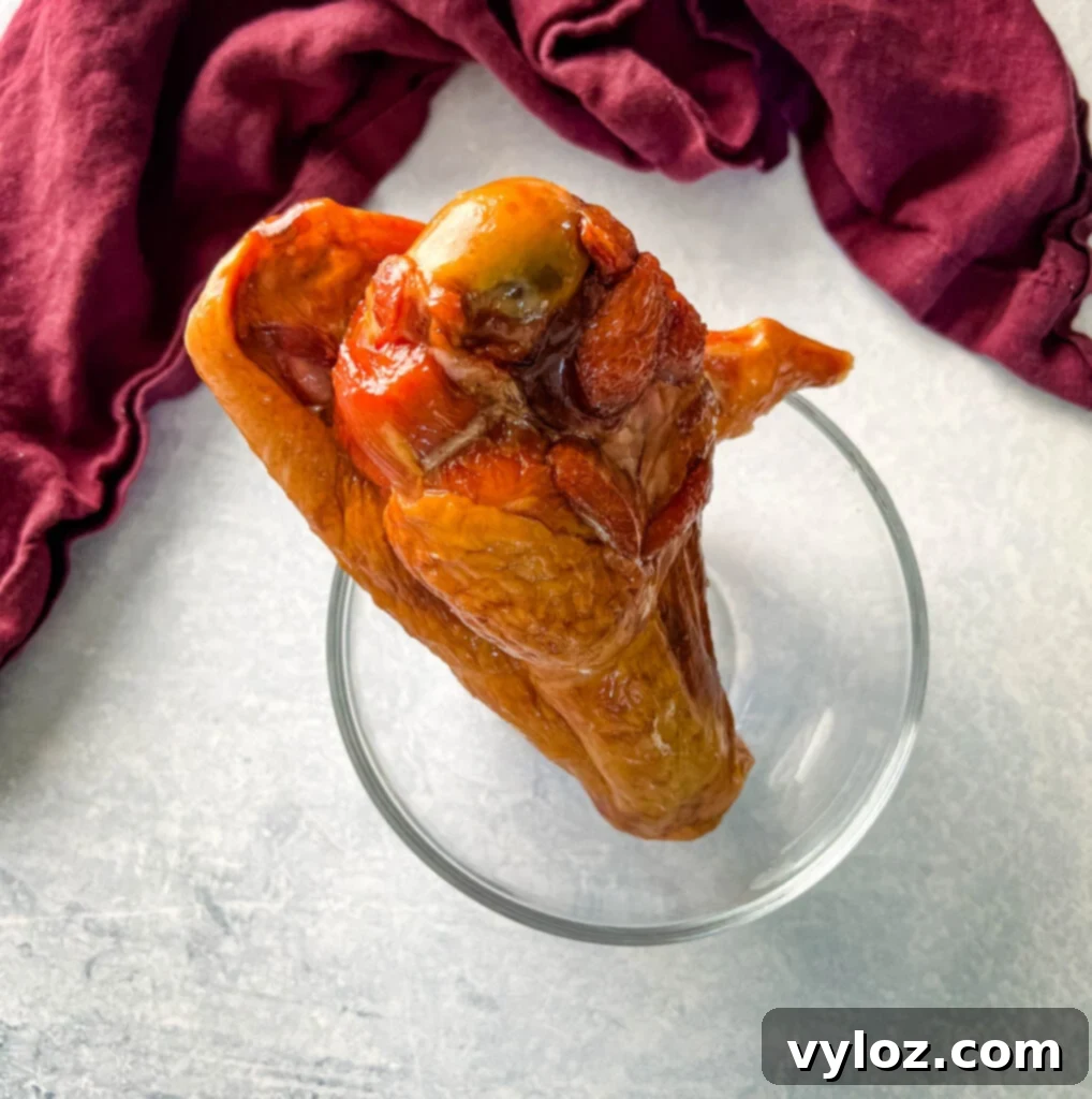 smoked turkey wing in a glass bowl