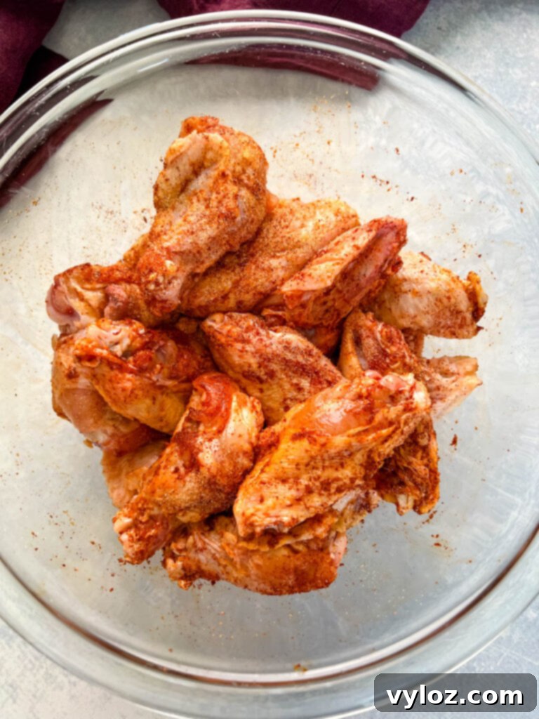 Fiery Honey Glazed Wings 6 seasoned chicken wings in a glass bowl