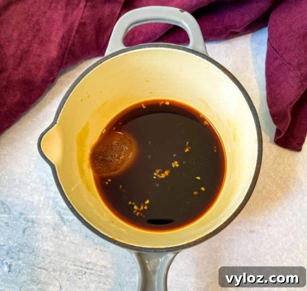 homemade teriyaki sauce in a pan