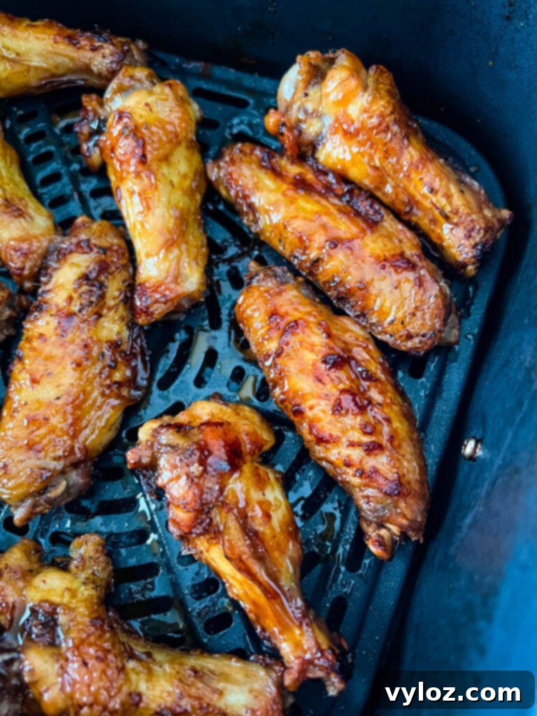 teriyaki chicken wings in an air fryer