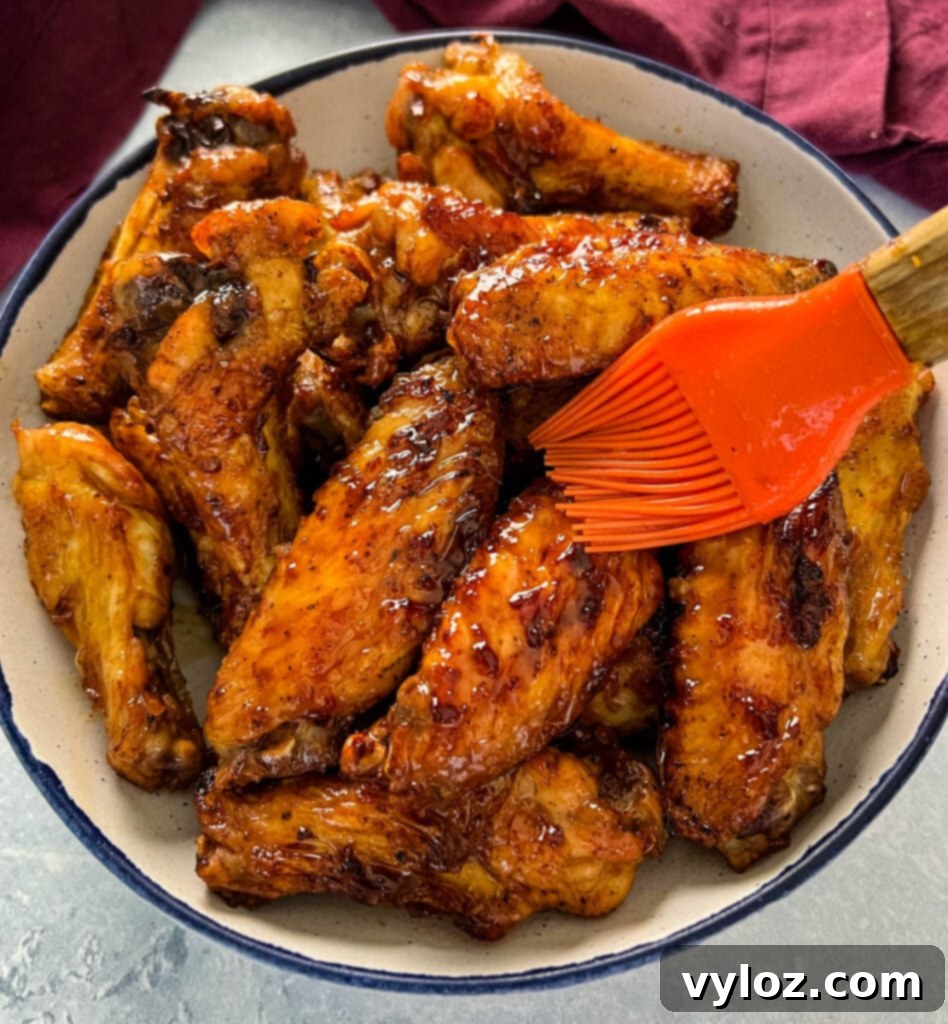 cooking brush glazing teriyaki chicken wings