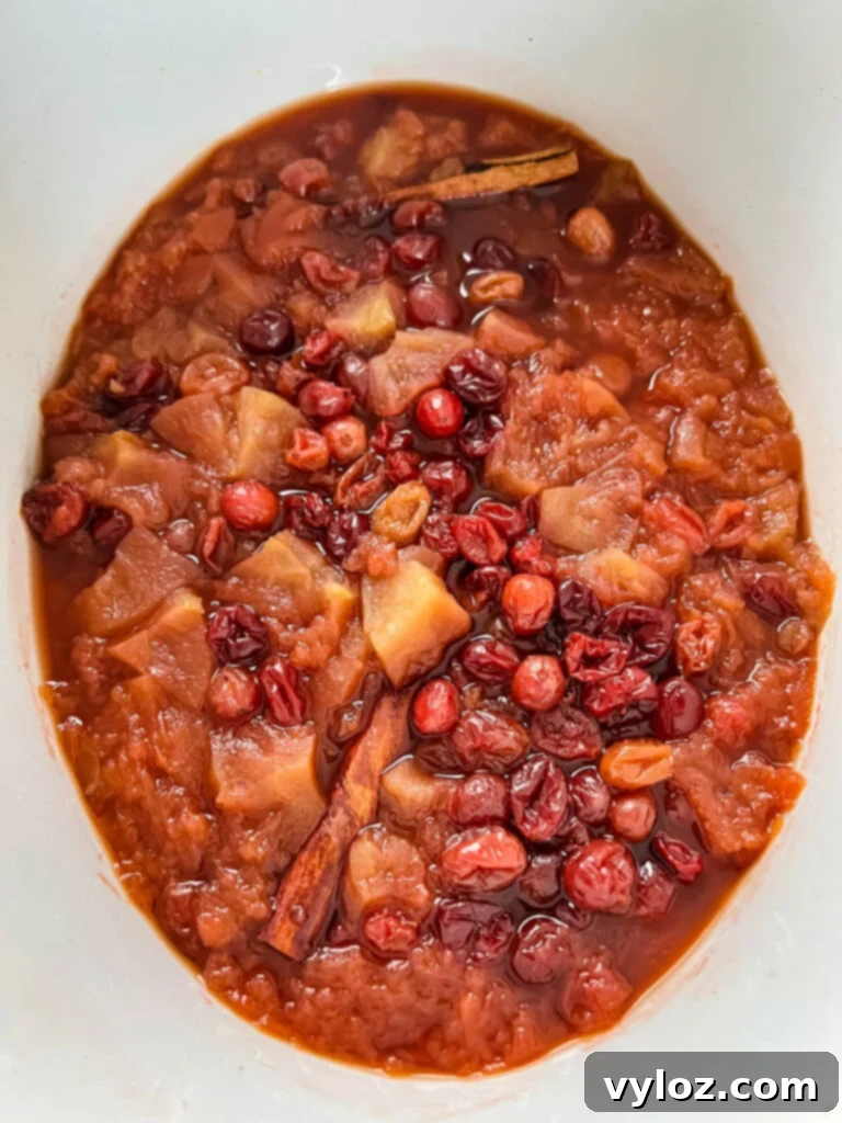 Apple Infused Cranberry Sauce 7 apple cranberry sauce in a pot