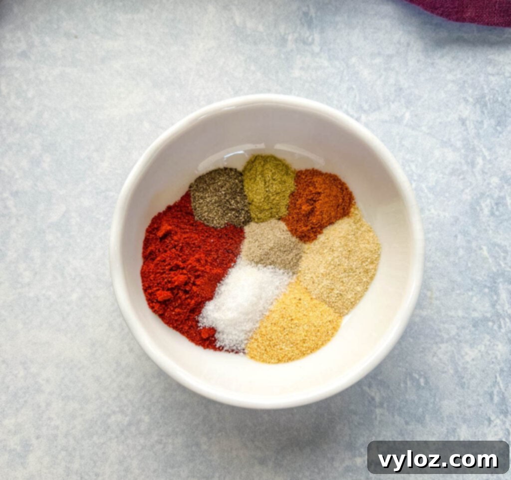 homemade Cajun seasoning and rub in a white bowl