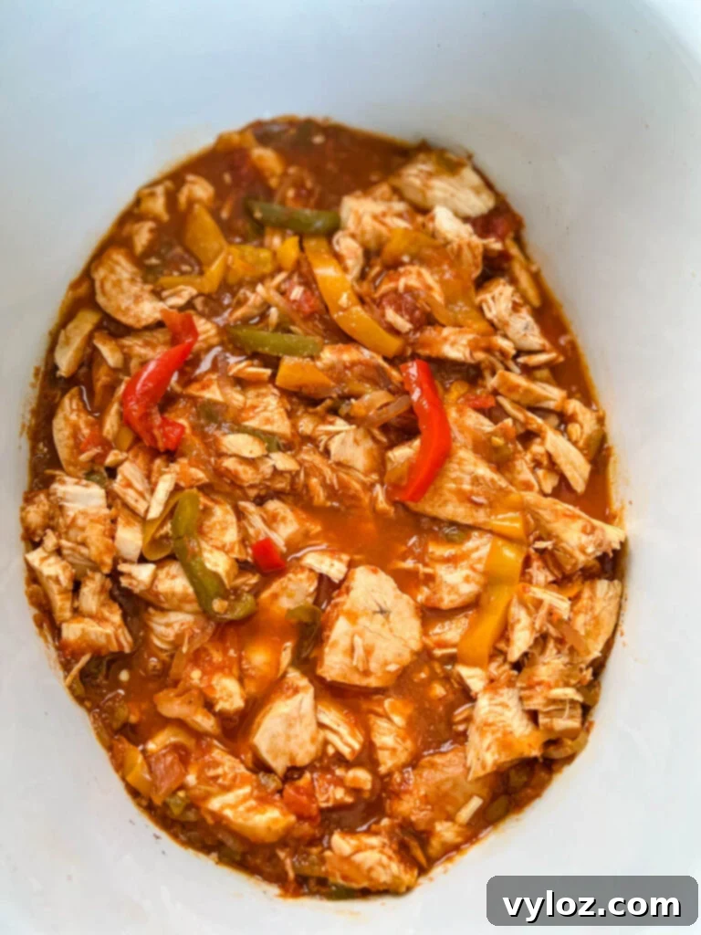 chicken fajitas in a Crockpot slow cooker