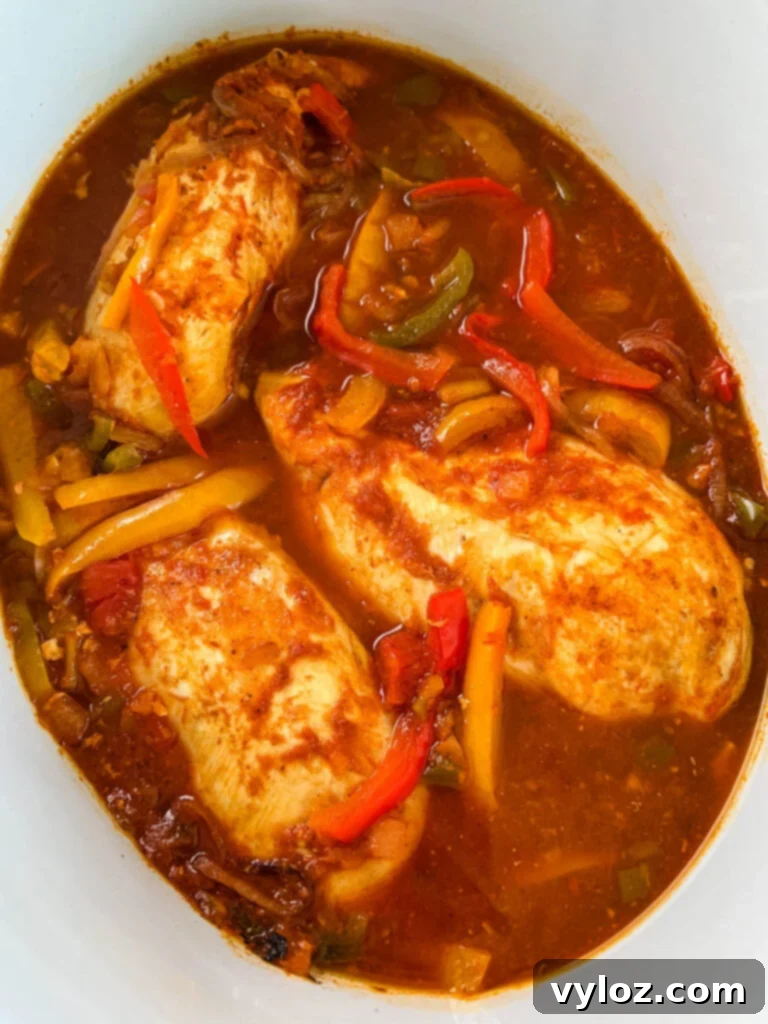 chicken fajitas in a Crockpot slow cooker