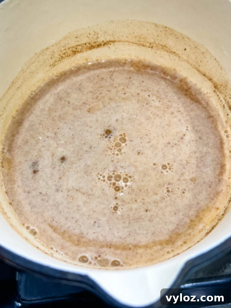 sugar free pumpkin spice latte in saucepan