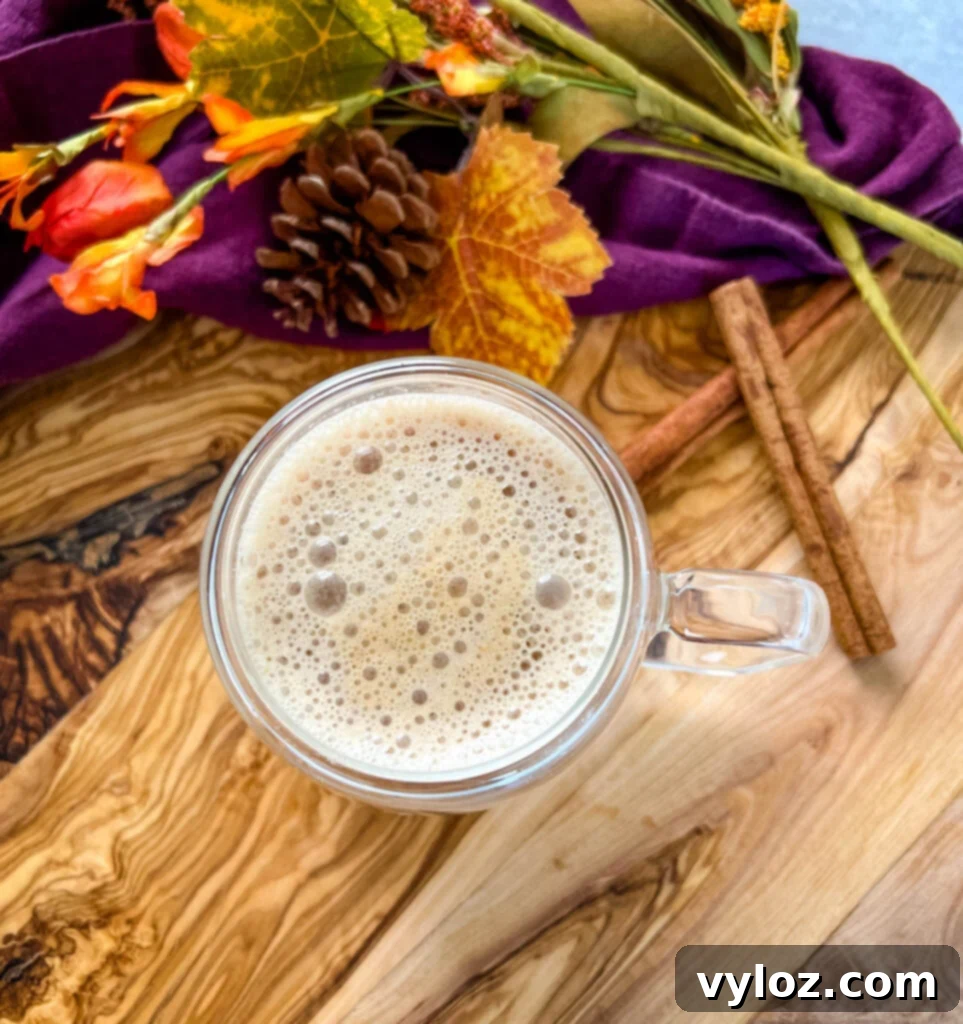 sugar free pumpkin spice latte in a clear mug