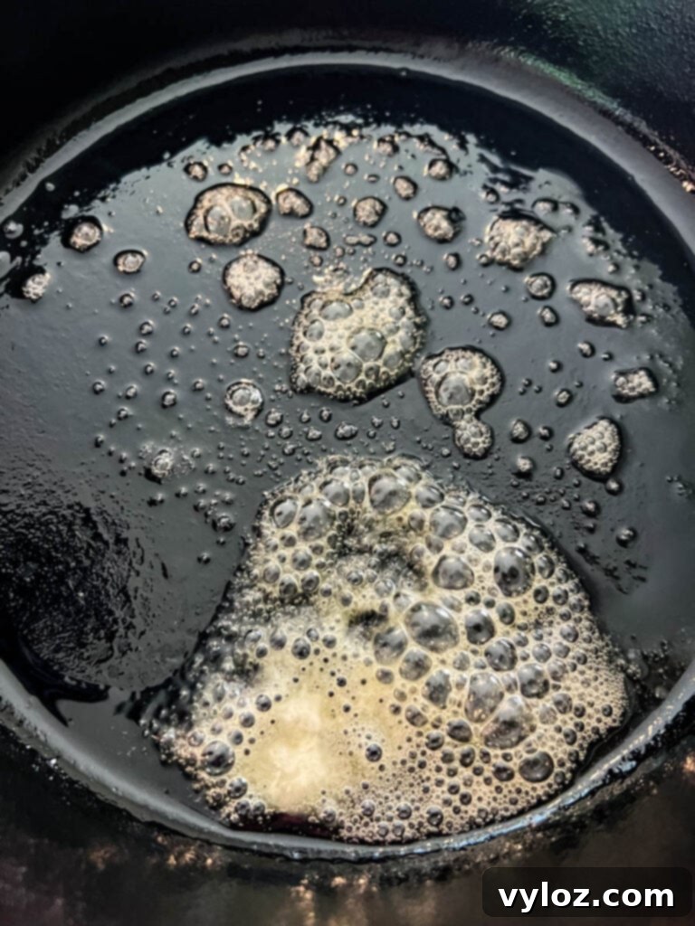 butter in a cast iron skillet