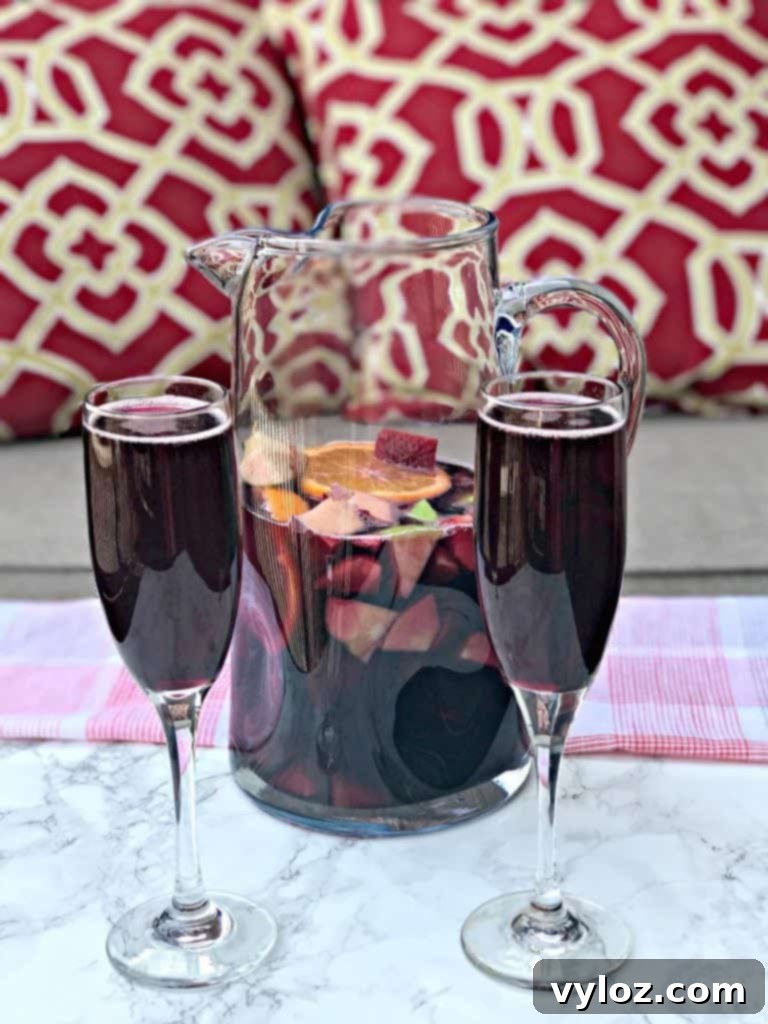 Serving Red Wine Sangria Champagne Mimosas in elegant flutes