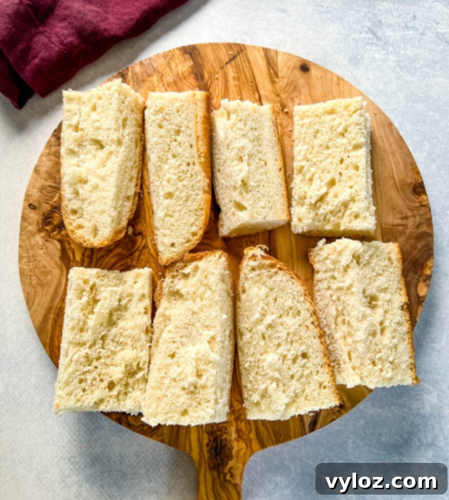 sliced bread on a cutting board