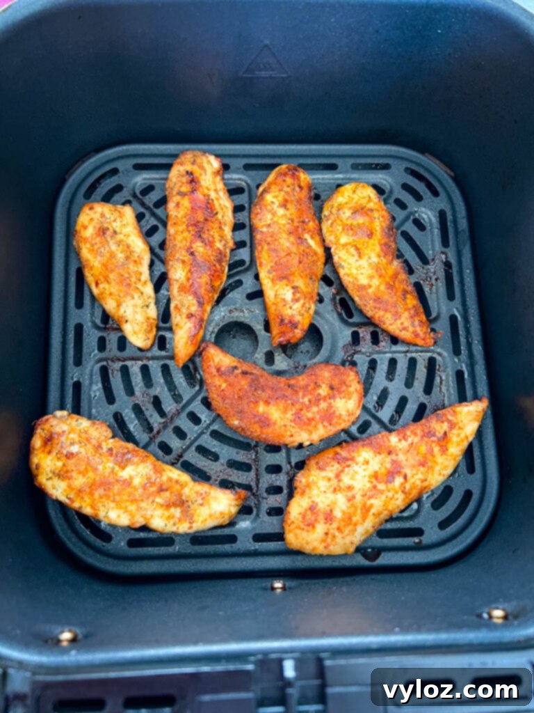 buffalo chicken tenders in an air fryer