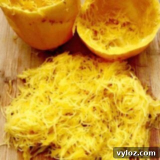 Instant Pot spaghetti squash chicken alfredo, highlighting the versatility of spaghetti squash.