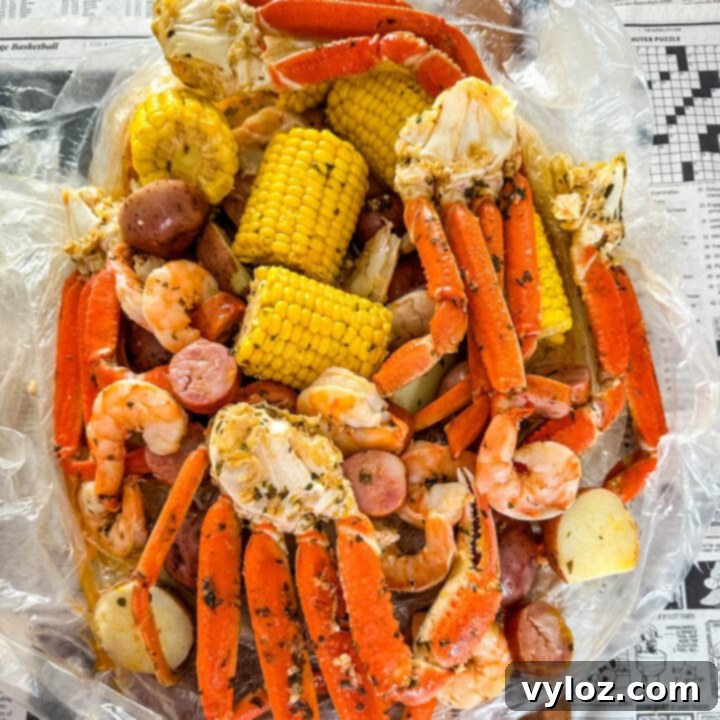 Seafood Boil in a Bag with Garlic Butter Sauce