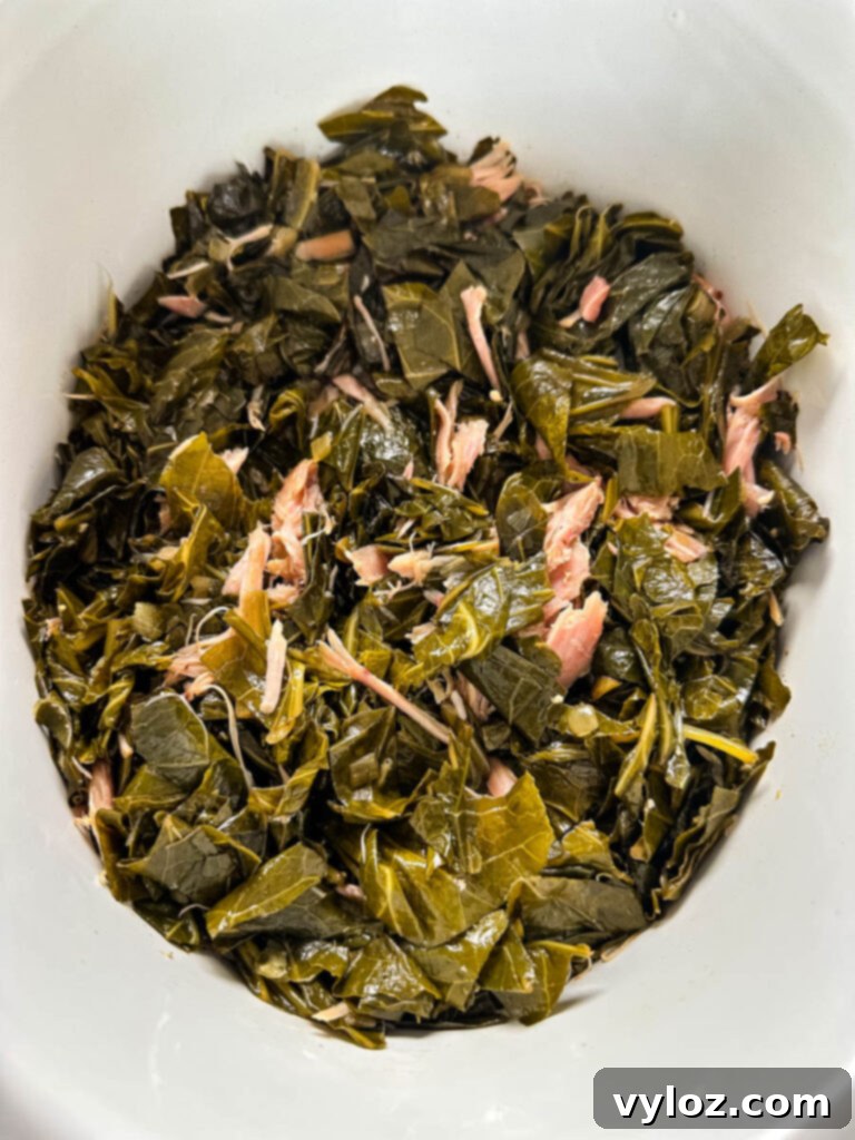 collard greens in a Crockpot slow cooker