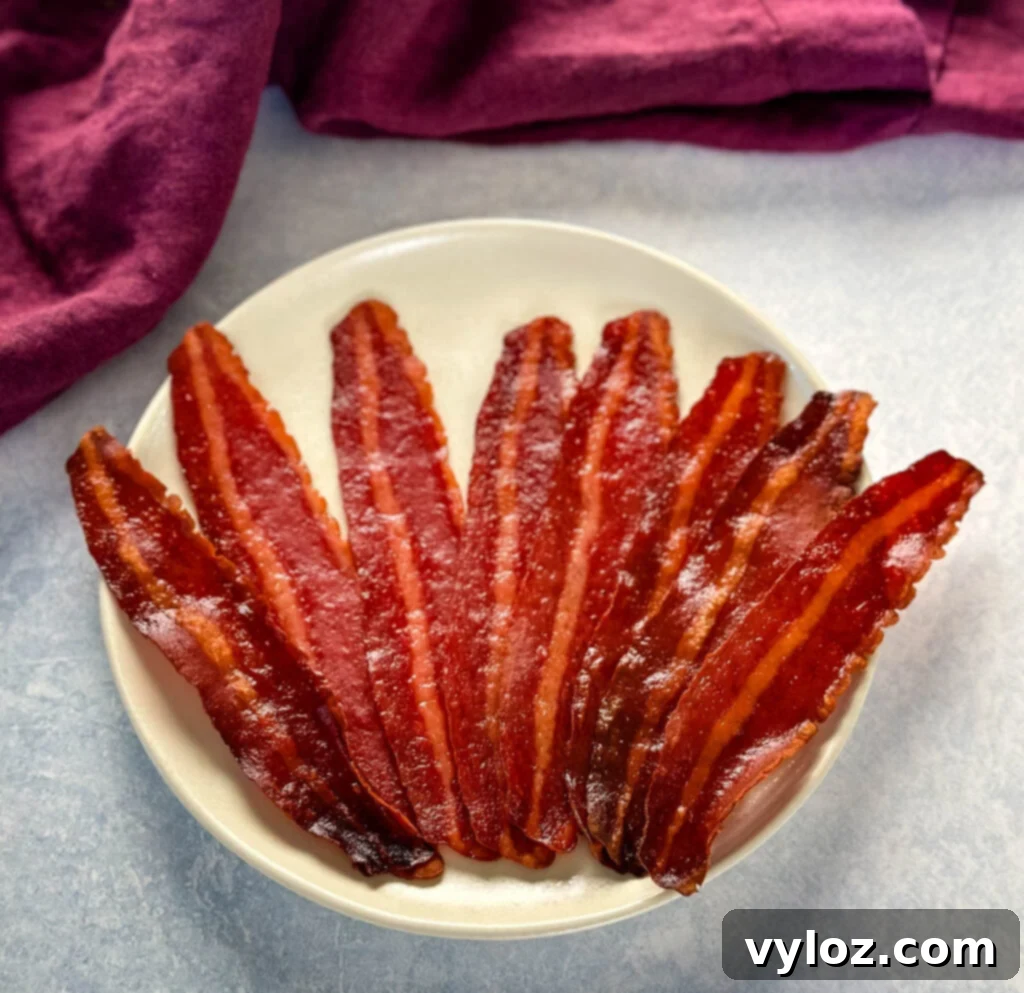 baked turkey bacon on a plate