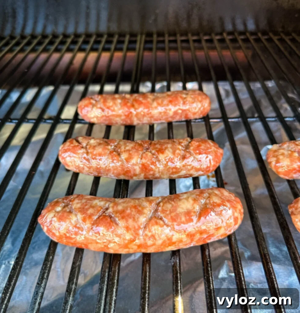 The Perfect Traeger Smoked Brats 8 smoked brat on Traeger smoker grill