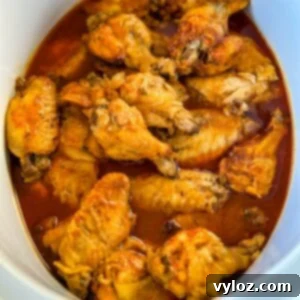 cooked chicken wings in a slow cooker Crockpot