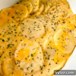 slow cooker cheesy potatoes in a white Crockpot with chives