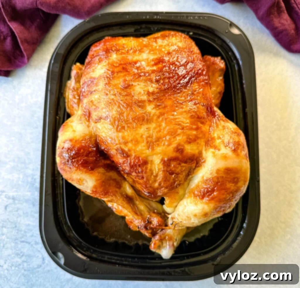 rotisserie chicken in black holster
