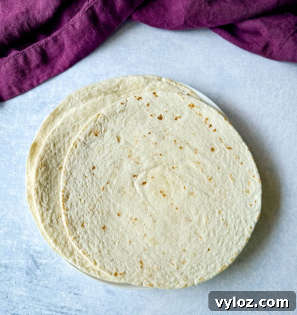 flour tortillas on a flat surface