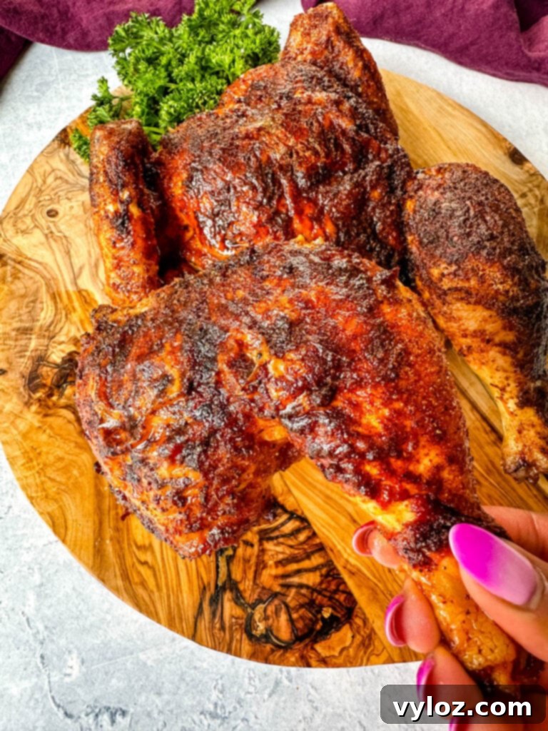 person holding Thanksgiving chicken leg