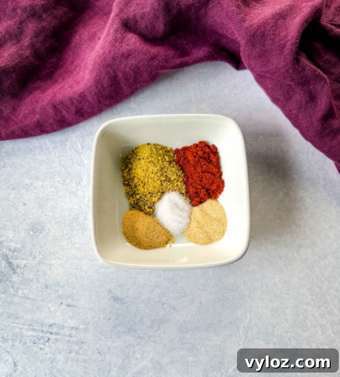 homemade spice rub in a white bowl