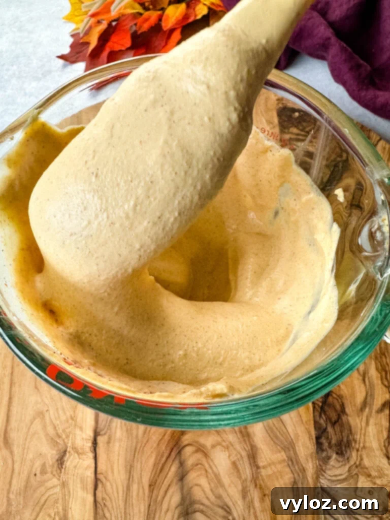 Guilt-Free Pumpkin Spice Cold Brew 8 pumpkin cream in a glass bowl with a spoon