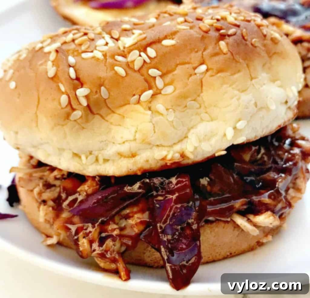 instant pot bbq pulled chicken on white plate