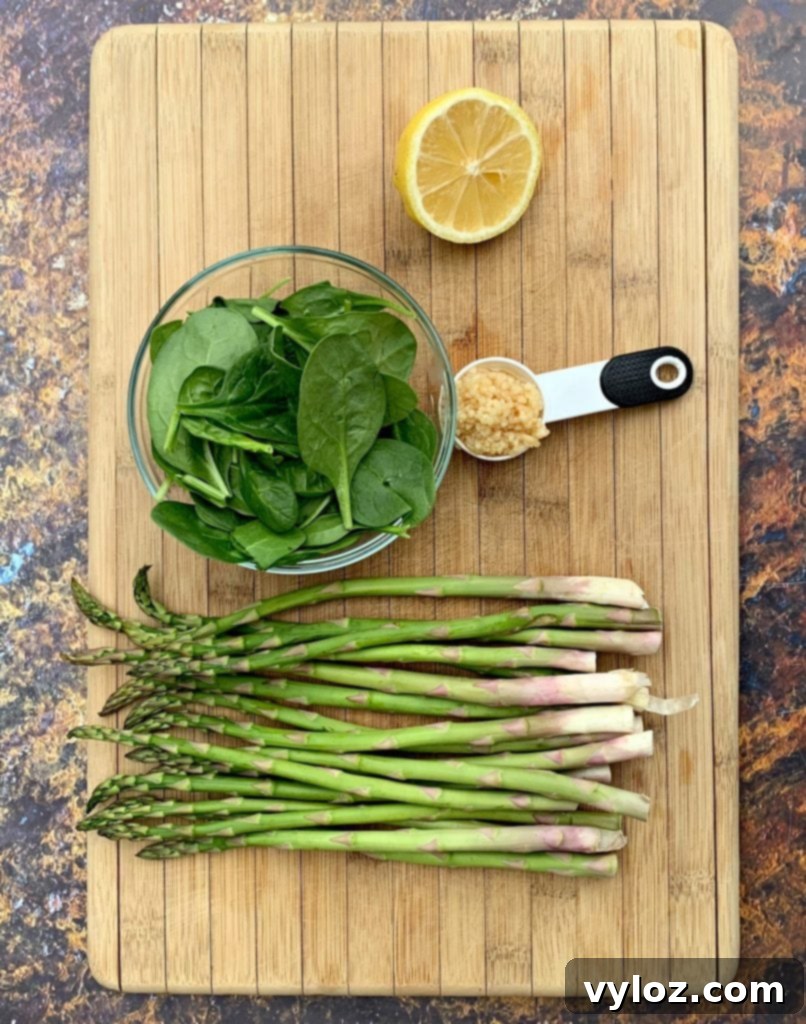 No-Stir Creamy Instant Pot Shrimp Risotto 3 Fresh vegetables and lemon, prepared for an Instant Pot risotto dish.