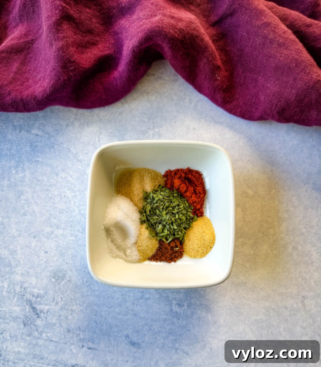 homemade steak rub in a white bowl