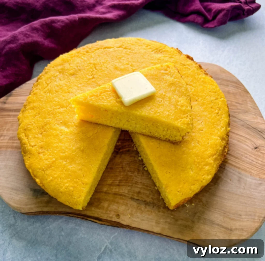 southern soul food cornbread on a plate with butter
