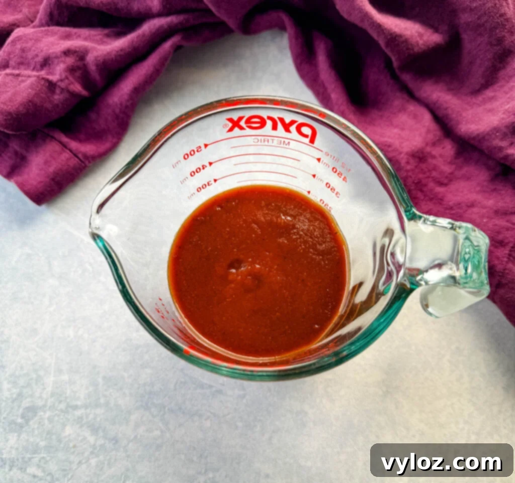 BBQ sauce in a glass cup