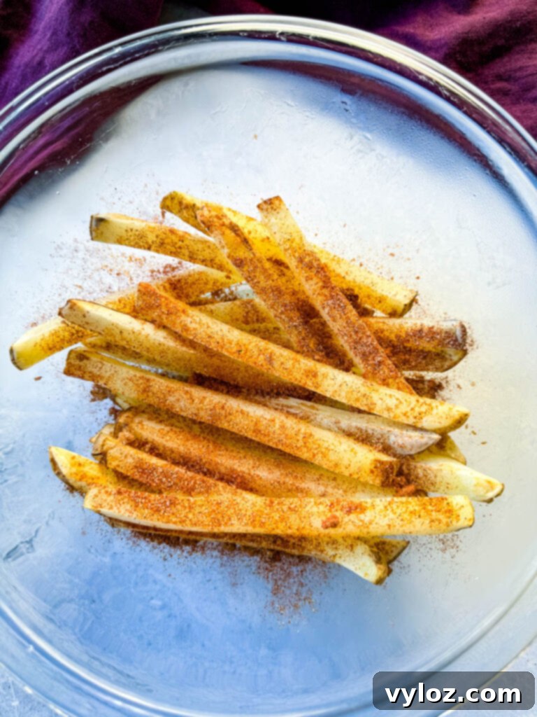 Cajun Seasoned Fries 7 sliced potatoes with Cajun seasoning
