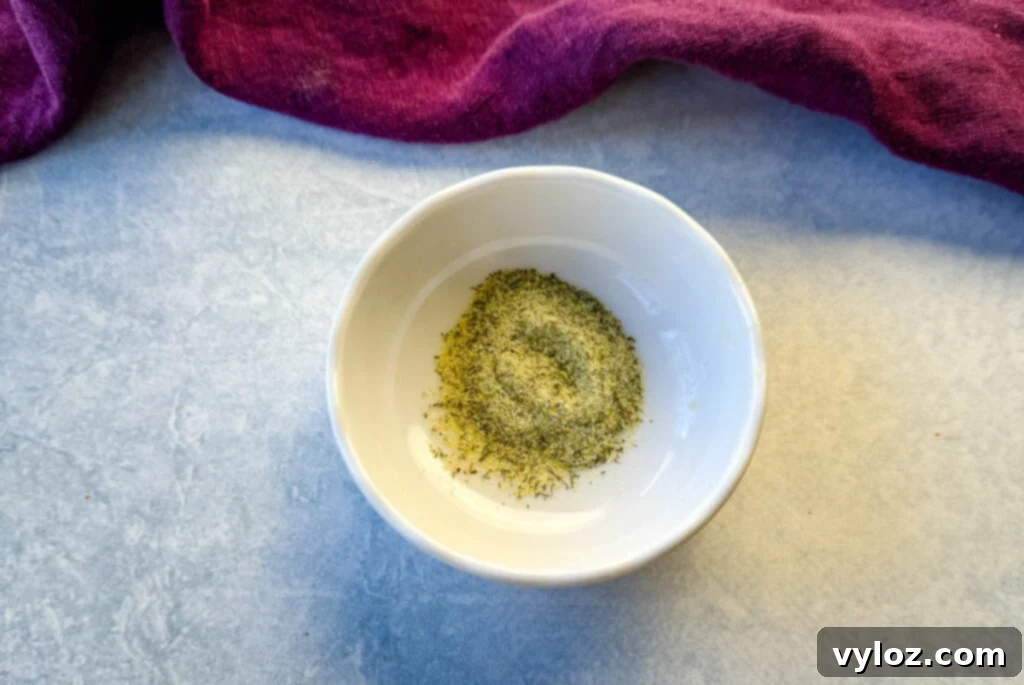 homemade ranch seasoning in a white bowl