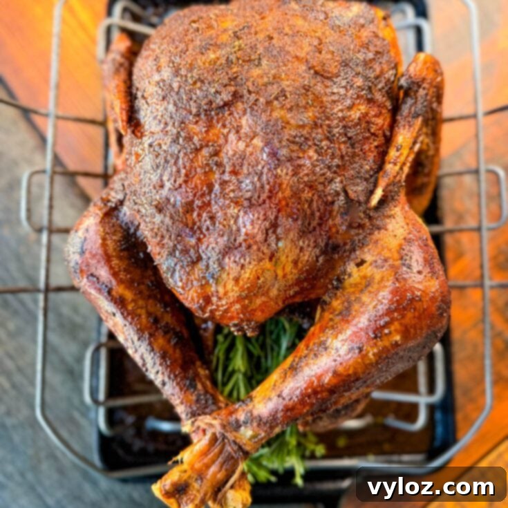Cajun Spiced Roasted Turkey with crispy skin and juicy meat