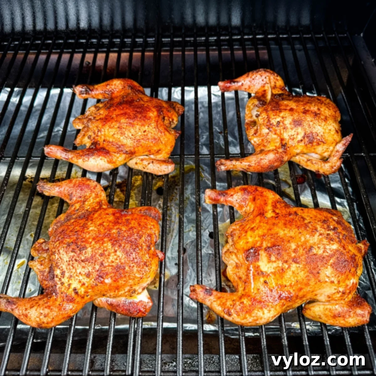 Smoked Cornish Hens, tender and juicy with wood-infused flavors