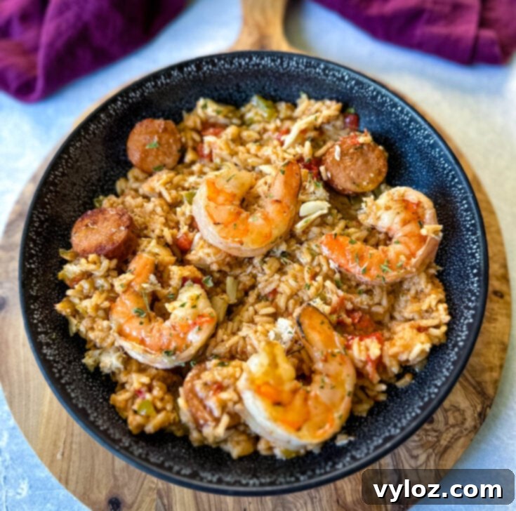 Seafood Jambalaya with Shrimp and lump crab meat, Cajun or Creole style