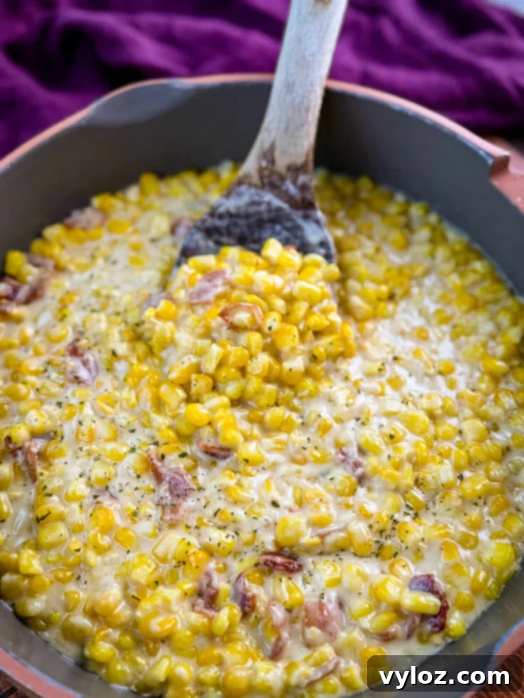 Homemade Southern Creamed Corn, made from scratch with fresh or frozen corn