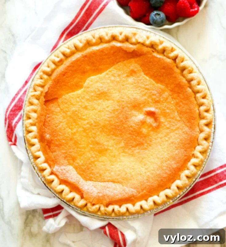 Southern Chess Pie, a rich and perfectly sweet custard in a flaky crust