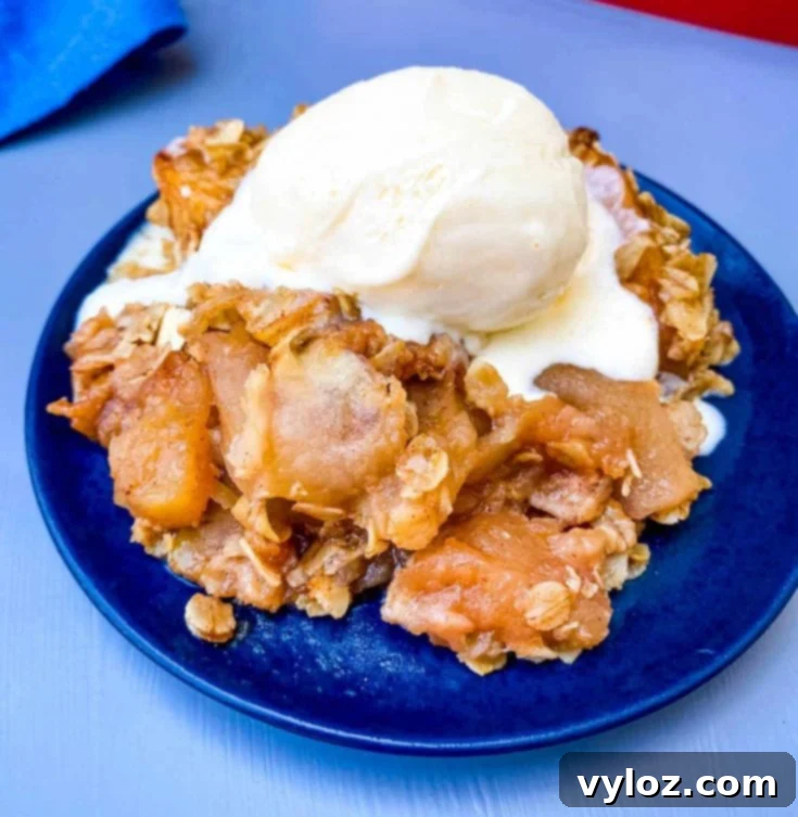 Sugar-Free Apple Crisp, healthy recipe with Granny Smith apples and crunchy topping