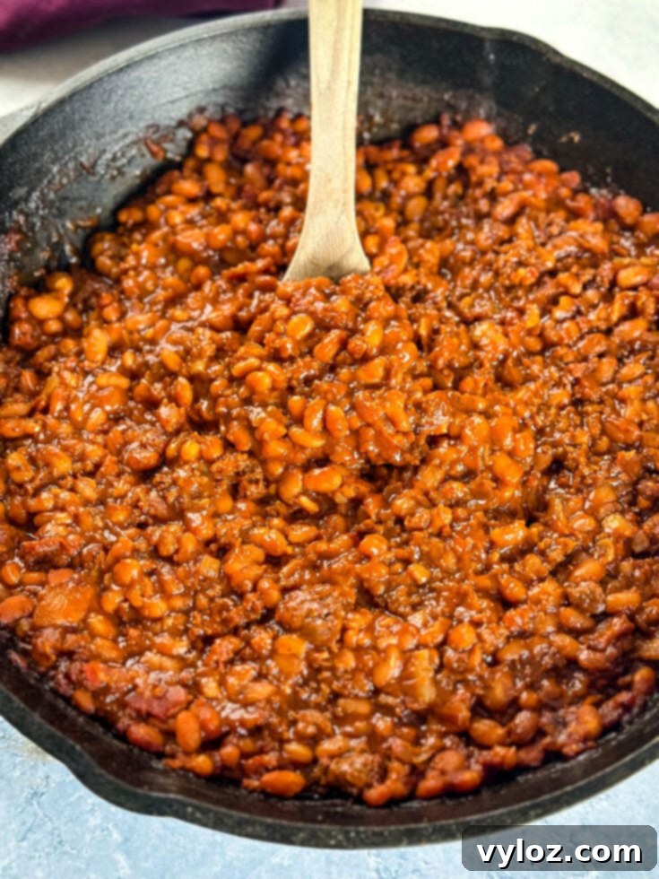 Smoked BBQ Baked Beans with Bacon and Ground Beef, ultimate smoky flavor
