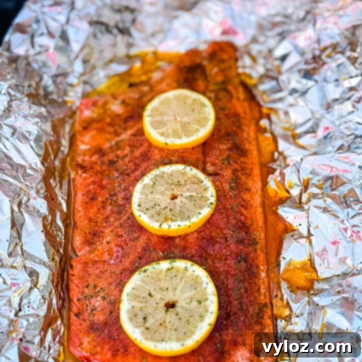 Easy Grilled Salmon in Foil, seasoned to perfection for a tender and flavorful dish