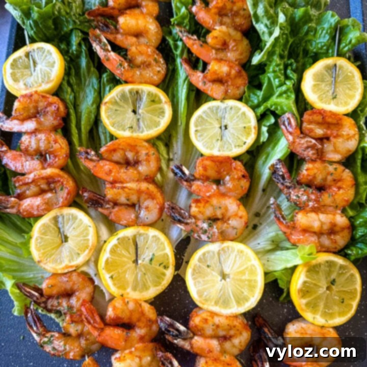 Smoked Shrimp recipe with homemade BBQ rub and garlic butter sauce