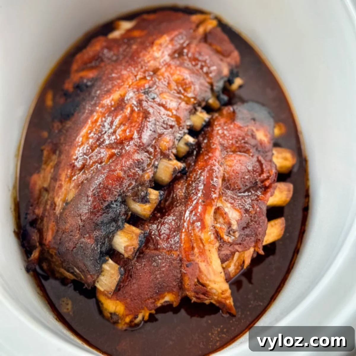 Slow Cooker Crockpot BBQ Ribs, tender fall-off-the-bone barbecue with homemade dry rub