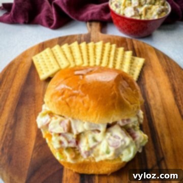 Classic Creamy Ham Salad 11 ham salad sandwich on a brioche bun